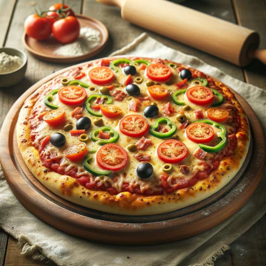 פיצה ללא גלוטן עם תוספות מוכנה