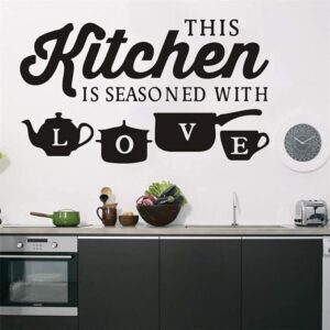מדבקת קיר לעיצוב המטבח עם משפט באנגלית