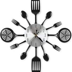שעון קיר בעיצוב כלי מטבח 16 אינץ' למטבח